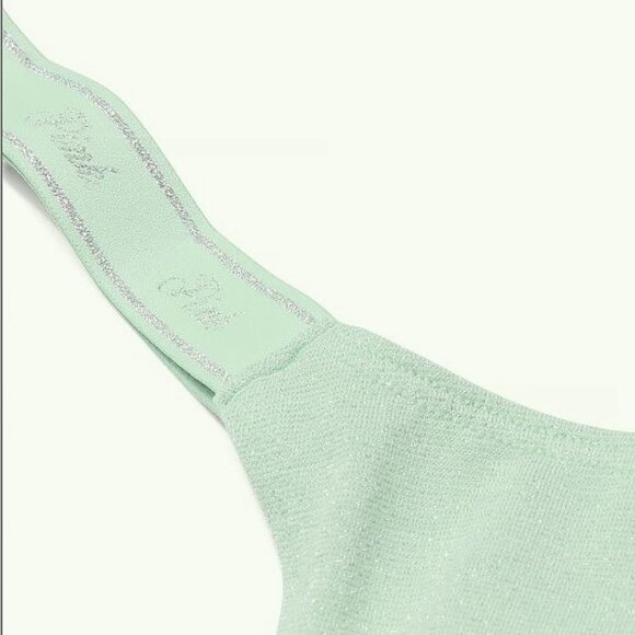 PINK Victorias Secret Micro Thong Panty S M L XL Shimmer Mint Green Silver Shine - Picture 4 of 5